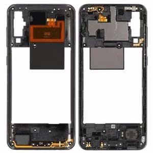 Samsung A505 A50 2019 Prism Crush Black -kotelon keskiosa, jossa on summeri ja sivupainikkeet, alkuperäinen (käytetty, luokka B)