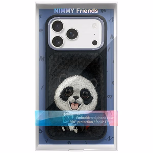 NIMMY BIG EYED PET 2.0 Panda -suojakuori iPhone 17 Pro:lle musta