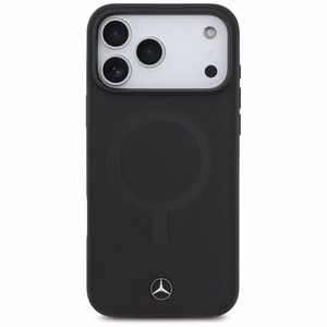 Mercedes Plain Smooth Nahkainen MagSafe Suojakuori iPhone 17 Pro Max:lle - Musta