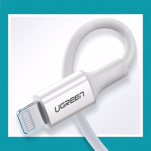 UGREEN US171 Lightning – USB-C MFi PD Kaapeli 20W 480Mb/s 1,0 m, valkoinen