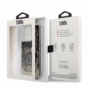 Karl Lagerfeld Liquid Glitter Gatsby kotelo iPhone 13 Pro Max - musta
