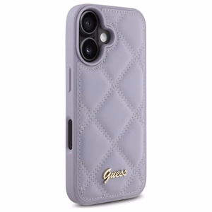 Guess Quilted Metal Logo Suojakuori iPhone 16:lle - vaalea violetti
