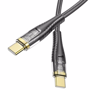 Hoco USB-C - USB-C -kaapeli 3A 60W 1,2 m U121 - musta