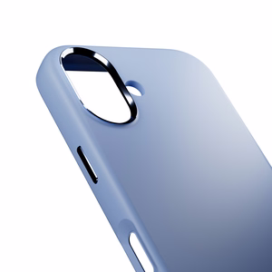 Pure Icon Mag Pro nestesilikoninen suojakuori iPhone 17, MagSafe-yhteensopiva, kamerasuojalla ja alumiinipainikkeilla - sininen