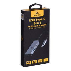 I/O ADAPTER USB-C TO HDMI/USB3/3IN1 A-CM-COMBO3-02 GEMBIRD