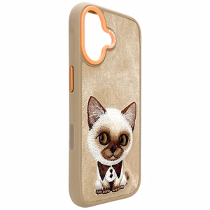 Nimmy Big Eyed Pet 2.0 Cat Suojakuori iPhone 17:lle - beige