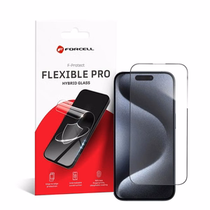 Forcell Flexible Nano Glass 5D suojalasi iPhone 15 Pro Max - musta