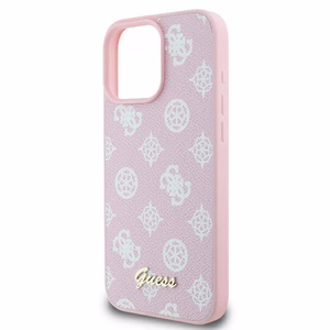 Guess Peony Script Logo MagSafe Suojakuori iPhone 16 Pro:lle - vaaleanpunainen