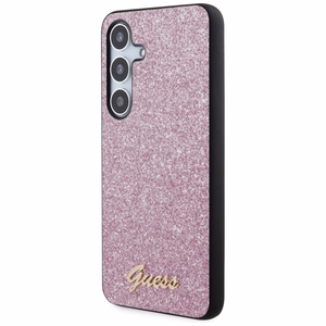 Guess Glitter Script Suojakuori Samsung Galaxy S24+:lle - violetti