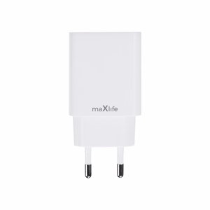 Maxlife MXTC-13-20AC PD QC laturi 1x USB-C 1x USB 20W valkoinen