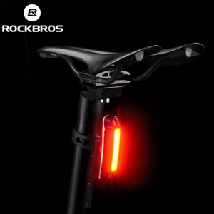 Rockbros A54BK polkupyörän takavalo + Micro USB - USB-A kaapeli - musta