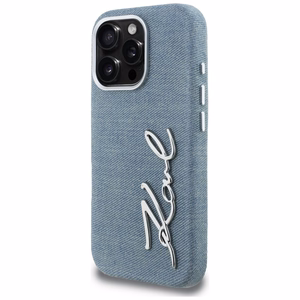Karl Lagerfeld FW Jeans Signature Logo Suojakuori iPhone 16 Pro Max - sininen