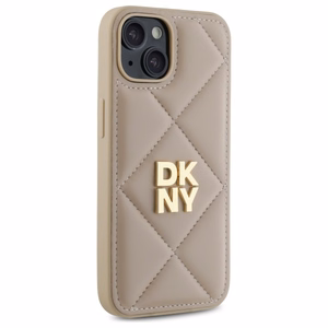 DKNY Quilted Stack Logo Suojakuori iPhone 14:lle - beige