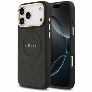 Guess Peony Hot Stamp MagSafe suojakuori iPhone 17 Pro Max - musta