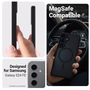 Crong Hybrid Matte Magnetic MagSafe suojakuori Samsung Galaxy S24 FE -laitteelle, musta