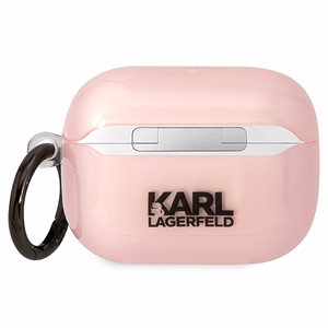 Karl Lagerfeld KLAPHNCHTCP vaaleanpunainen suojus AirPods Pro:lle Ikonik Choupette
