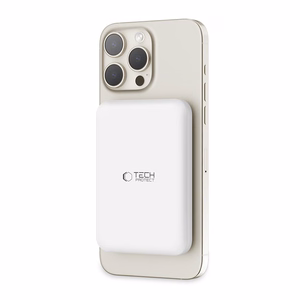Tech-Protect LifeMag PB10 Powerbank MagSafe 5000mAh 15W USB-C-portilla - valkoinen + USB-C-kaapeli