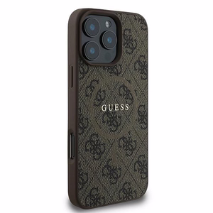 Guess 4G Ring Classic Logo MagSafe Suojakuori iPhone 16 Pro:lle - Ruskea
