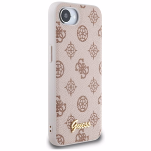 GUESS Peony Script Logo MagSafe Alkuperäinen Suojakuori iPhone 17e/16e:lle - Ruskea
