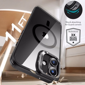 ESR Classic Hybrid Kickstand Halolock MagSafe Suojakuori setti + Karkaistu lasi iPhone 16:lle - musta