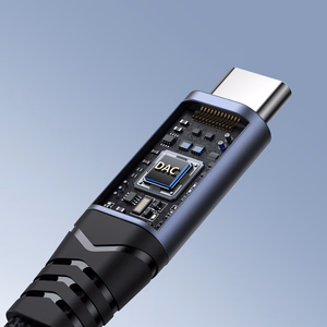 Joyroom SY-C02 2in1 DAC-sovitin USB-C - USB-C / 3,5 mm minijack - musta