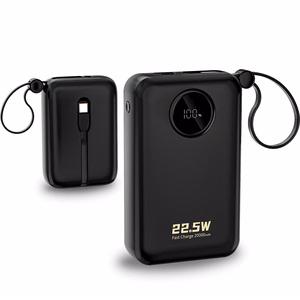 Dudao K14+ varavirtalähde 20000mAh 22.5W USB-C / USB-A / sisäänrakennetut Lightning- ja USB-C-kaapelit - musta