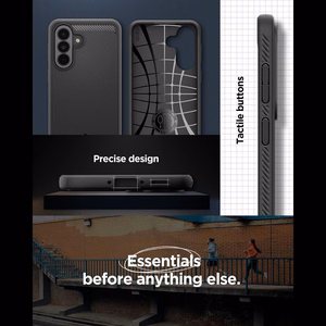Spigen Rugged Armor -suojakuori Samsung Galaxy A37 5G:lle - musta