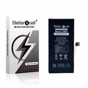 StellarXcell Diagnostic -akku Apple iPhone 12 mini -puhelimeen, 2227 mAh (vakiokapasiteetti + laadukas BMS-kopio)
