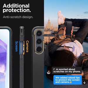 Spigen Rugged Armor suojakuori laitteelle Samsung Galaxy A55 5G, mattamusta