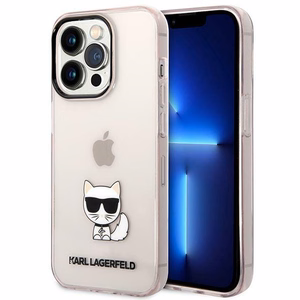 Karl Lagerfeld KLHCP14LCTTRI iPhone 14 Pro 6.1 "kovakotelo vaaleanpunainen / vaaleanpunainen läpinäkyvä Choupette Body