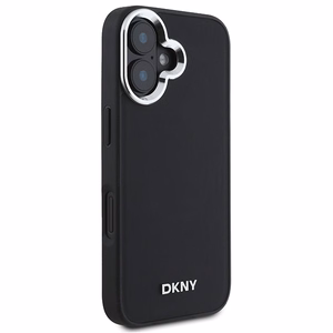 DKNY Plain Hopeinen Logo MagSafe iPhone 16:lle Suojakuori - Musta