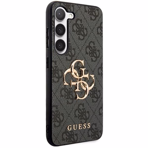 Guess suojakuori Samsung S24 Plus:lle GUHCS24M4GMGGR Leather 4G Metal Logo musta