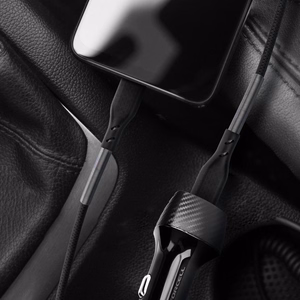 Kaapeli USB C - Lightning Forcell F-Energy PD 3A 27W Carbon 1 m CB-01C musta