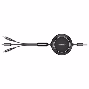 Baseus Golden Loop 3-in-1 sisäänvedettävä kaapeli USB - micro USB + Lightning + USB-C 1,2 m 3,5A musta