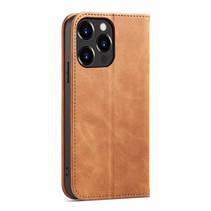 Magneetti Fancy Case Kotelo iPhone 13 Pro Max pussi kortti lompakko kortin haltija Brown
