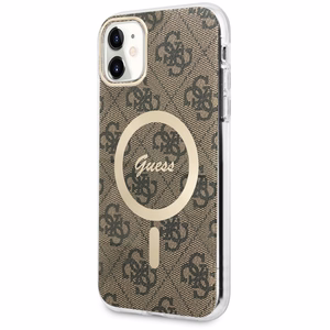 Guess GUHMN61H4STW iPhone 11 6.1" ruskea/ruskea hardcase 4G MagSafe