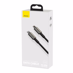 USB-kaapeli Baseus Tungsten PD20W USB-C - Lightning 1,0m musta CATLWJ-01