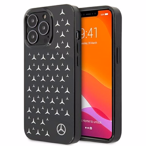 Mercedes Silver Stars Pattern Case for iPhone 13 Pro / iPhone 13 - Black