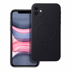 Silikoninen Suojakuori iPhone 11:lle Mag Cover MagSafe-yhteensopiva musta