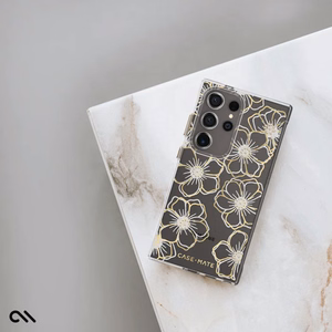 Case-Mate Floral Gems suojakuori Samsung Galaxy S24 Ultra -laitteelle, kullanvärinen