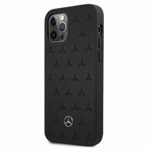 Mercedes nahkakotelo tähdet kuvio iPhone 12 Pro Max - musta