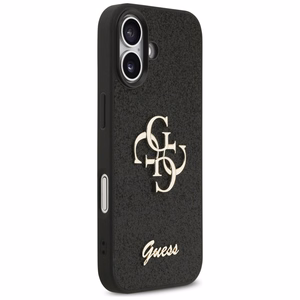 Guess Fixed Glitter Big 4G Suojakuori iPhone 17:lle - musta