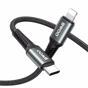BWOO punottu kaapeli USB-C - Lightning 3m 30W musta