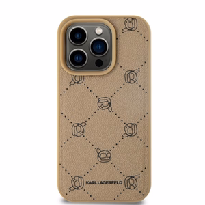 Karl Lagerfeld MagSafe Karl Head Suojakuori iPhone 15 Pro:lle - Beige