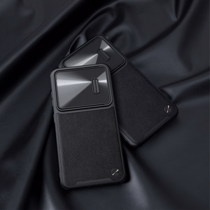 Nillkin CamShield Leather S nahkainen suojakuori Samsung Galaxy S23+:lle kameransuojalla musta
