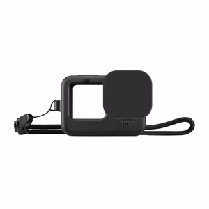 Puluz-silikonikuori GoPro HERO12, HERO11, HERO10 ja HERO9 Blackille linssinsuojuksella ja hihnalla (musta)