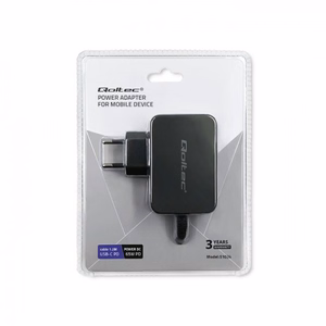 Qoltec 51024 mobiililaitteen laturi yleinen musta AC pikalaturi sisäkäyttöön