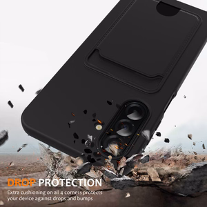 Hurtel TPU-suojakuori korttipidikkeellä ja olkahihnalla mallille Samsung Galaxy A57 5G – musta