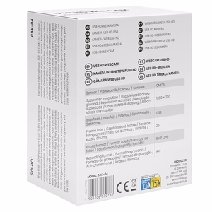 Savio CAK-04 web-kamera 720 MP 1280 x 720 pikseliä USB musta