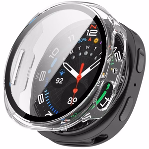 Tech-Protect Defense 2-Pack suojakuori mallille Samsung Galaxy Watch 44mm – läpinäkyvä ja mattamusta